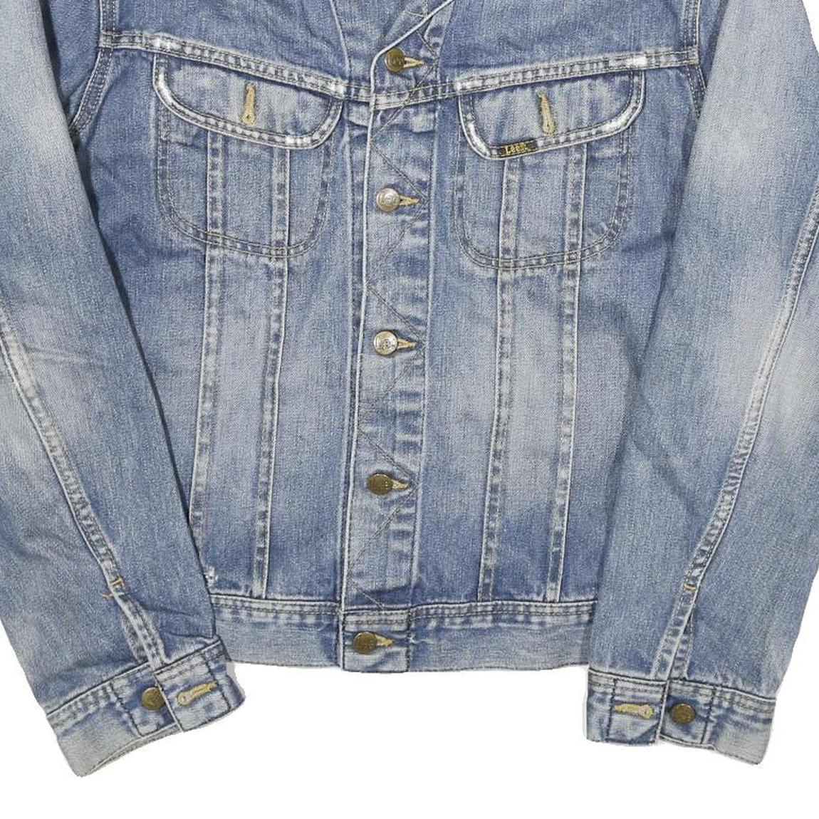 LEE Womens Blue Denim Jacket M Cotton Blend Classic Button Closure