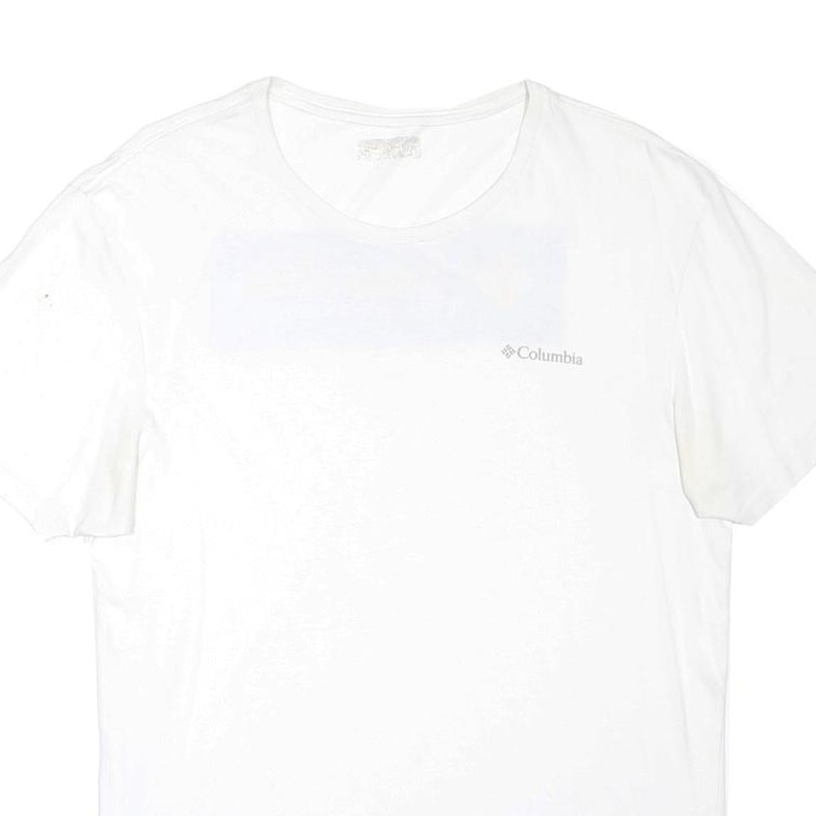 COLUMBIA Mens White Graphic T-Shirt M Short Sleeve Crew Neck Outdoor Casual