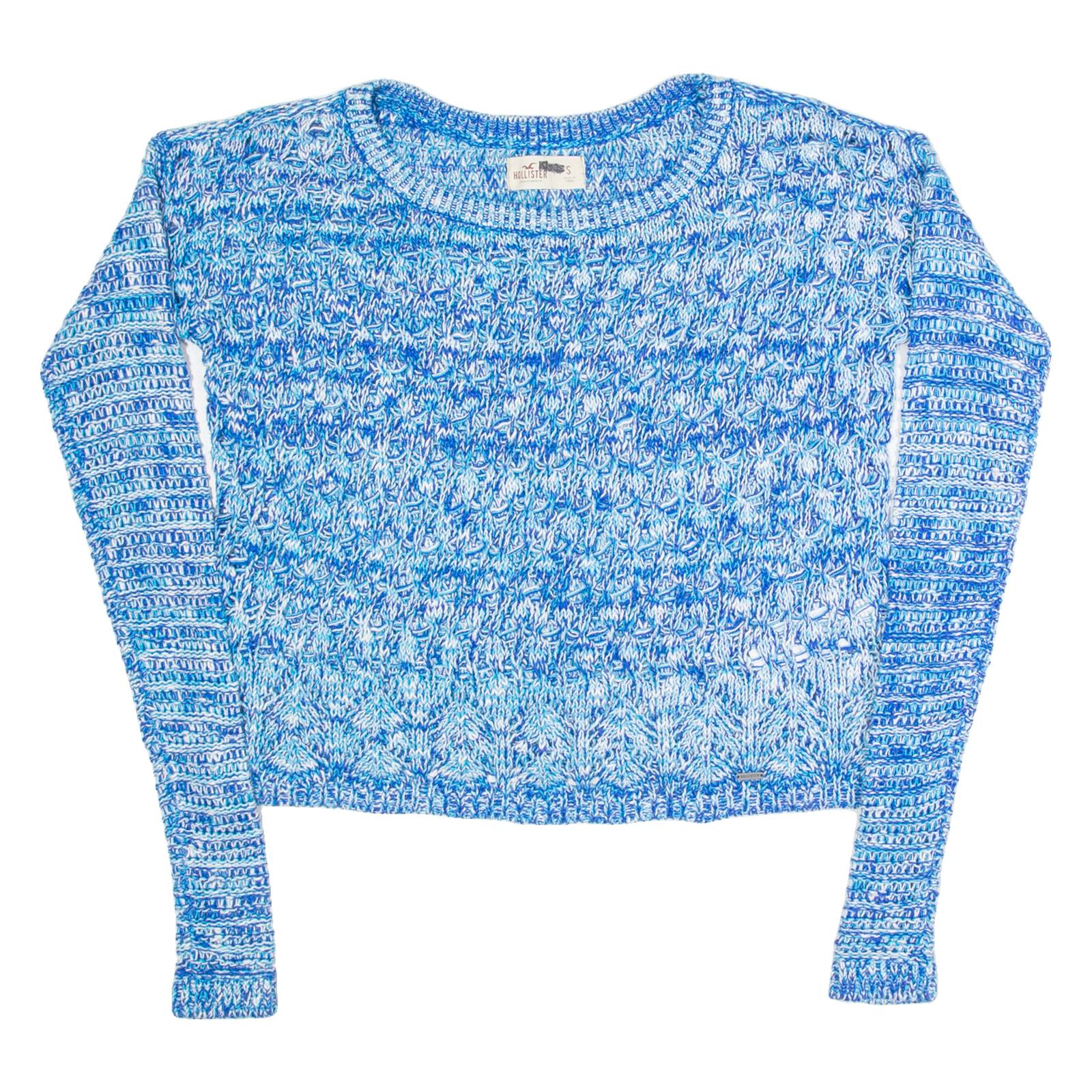 HOLLISTER Womens Jumper Blue Open Knit S