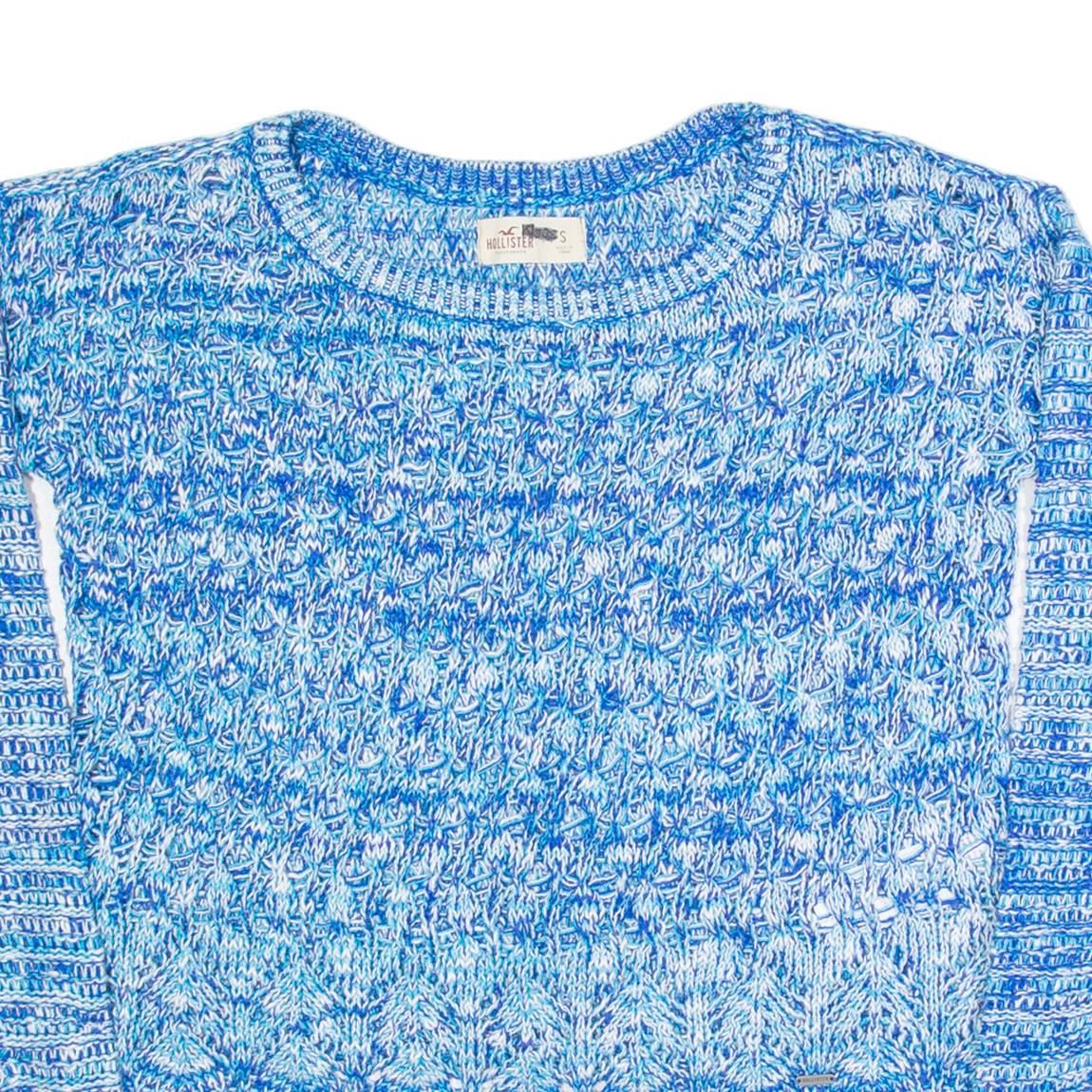 HOLLISTER Womens Jumper Blue Open Knit S