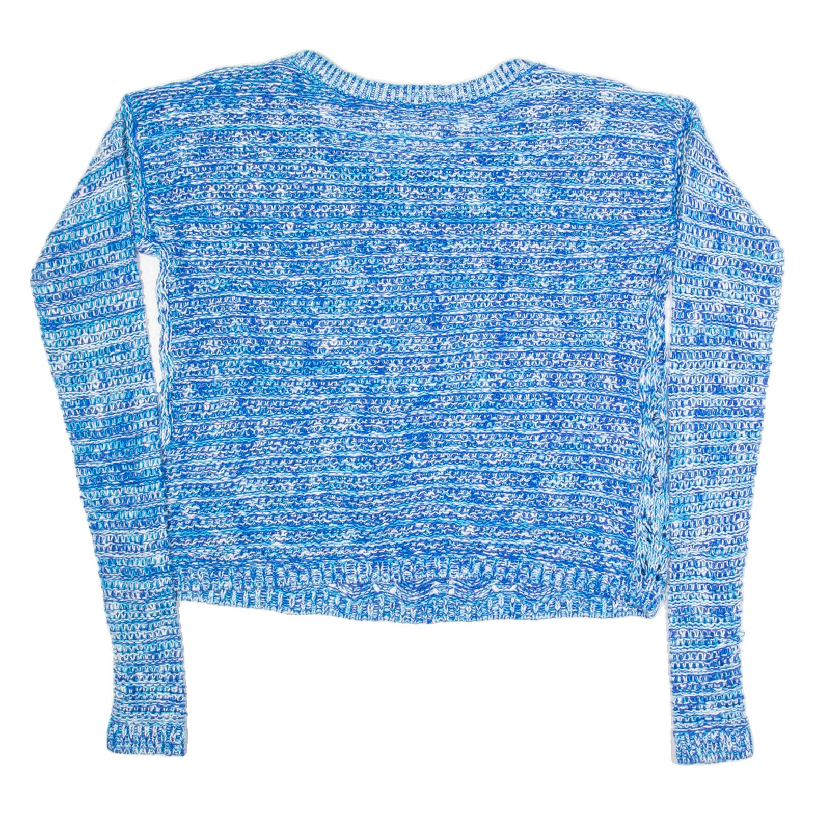 HOLLISTER Womens Jumper Blue Open Knit S