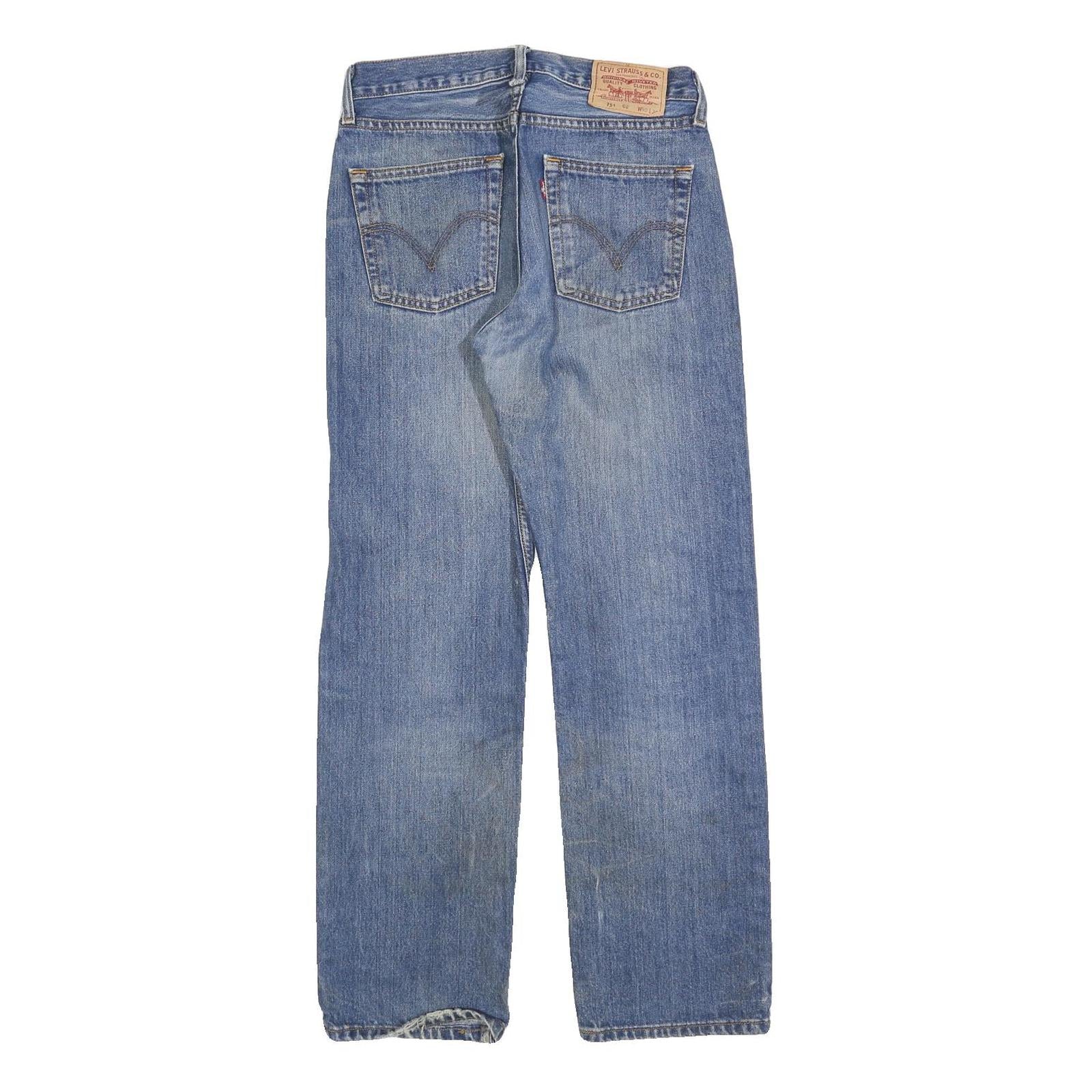 LEVI'S 751 02 Mens Jeans Blue Regular Straight Denim Medium W30 L30 Classic Fit