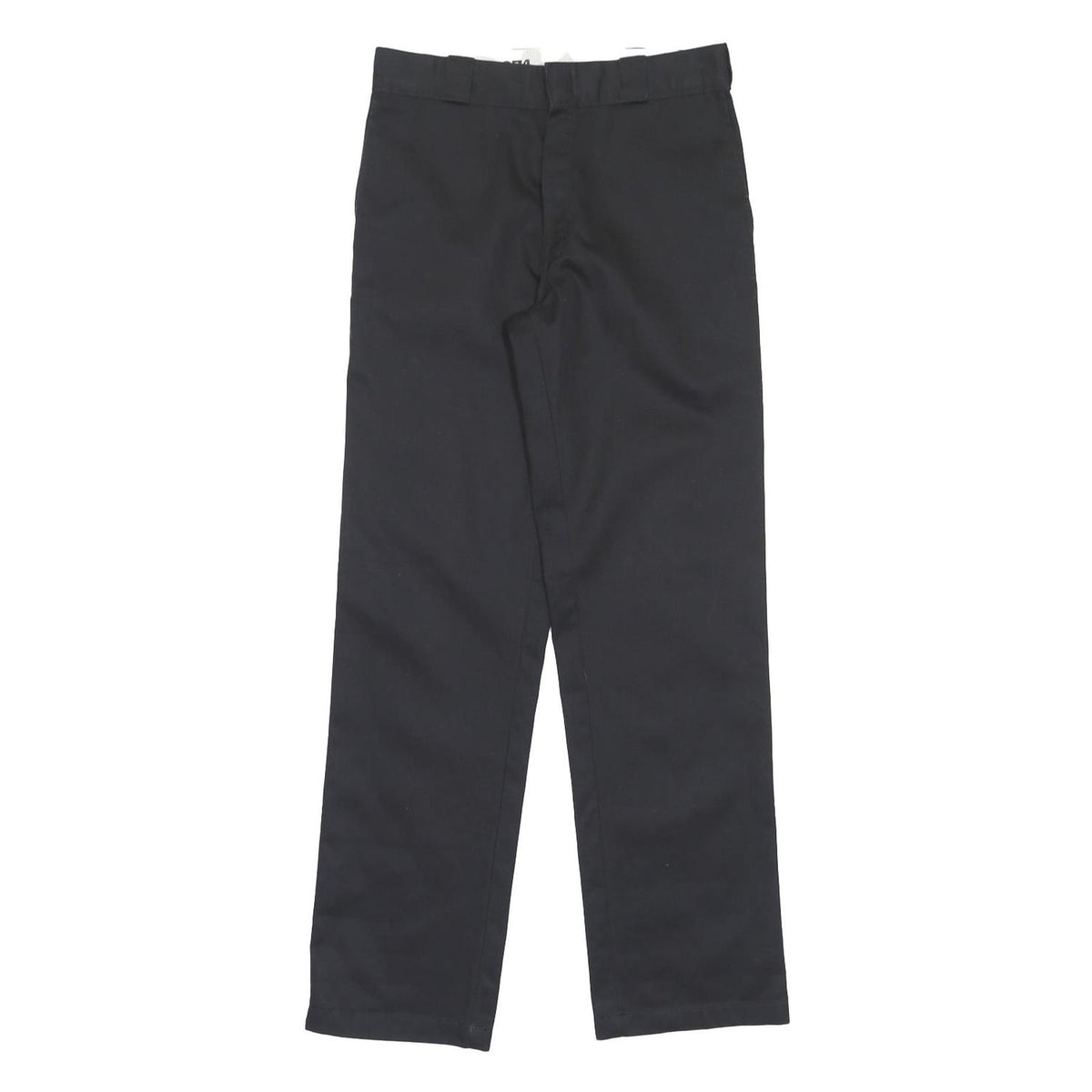 DICKIES Mens Regular Fit Black Polyester Blend Zip Trousers W34 L32 Workwear