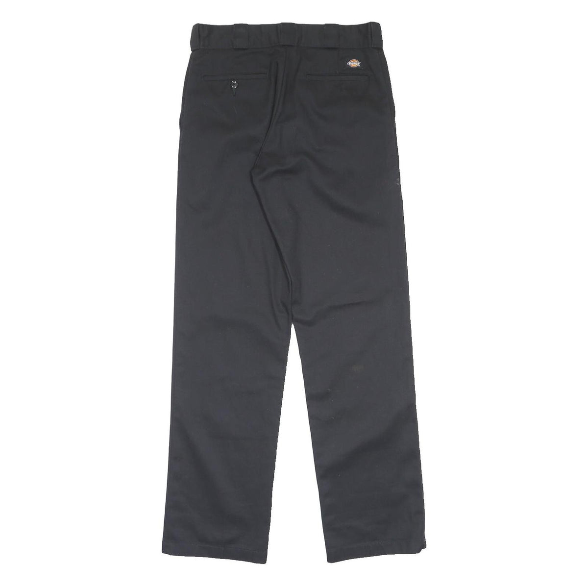 DICKIES Mens Regular Fit Black Polyester Blend Zip Trousers W34 L32 Workwear