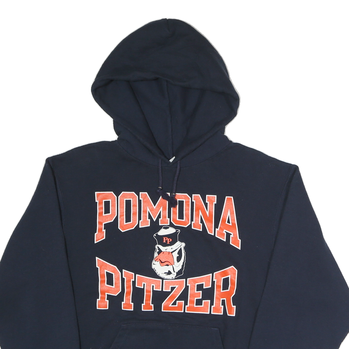 CHAMPION Mens Navy Pomona Pitzer Pullover Hoodie S Cotton Blend