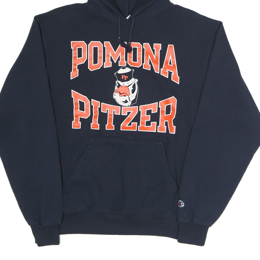 CHAMPION Mens Navy Pomona Pitzer Pullover Hoodie S Cotton Blend