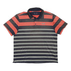 UNDER ARMOUR Mens Orange & Grey Striped Short Sleeve Polo Shirt XL Athletic
