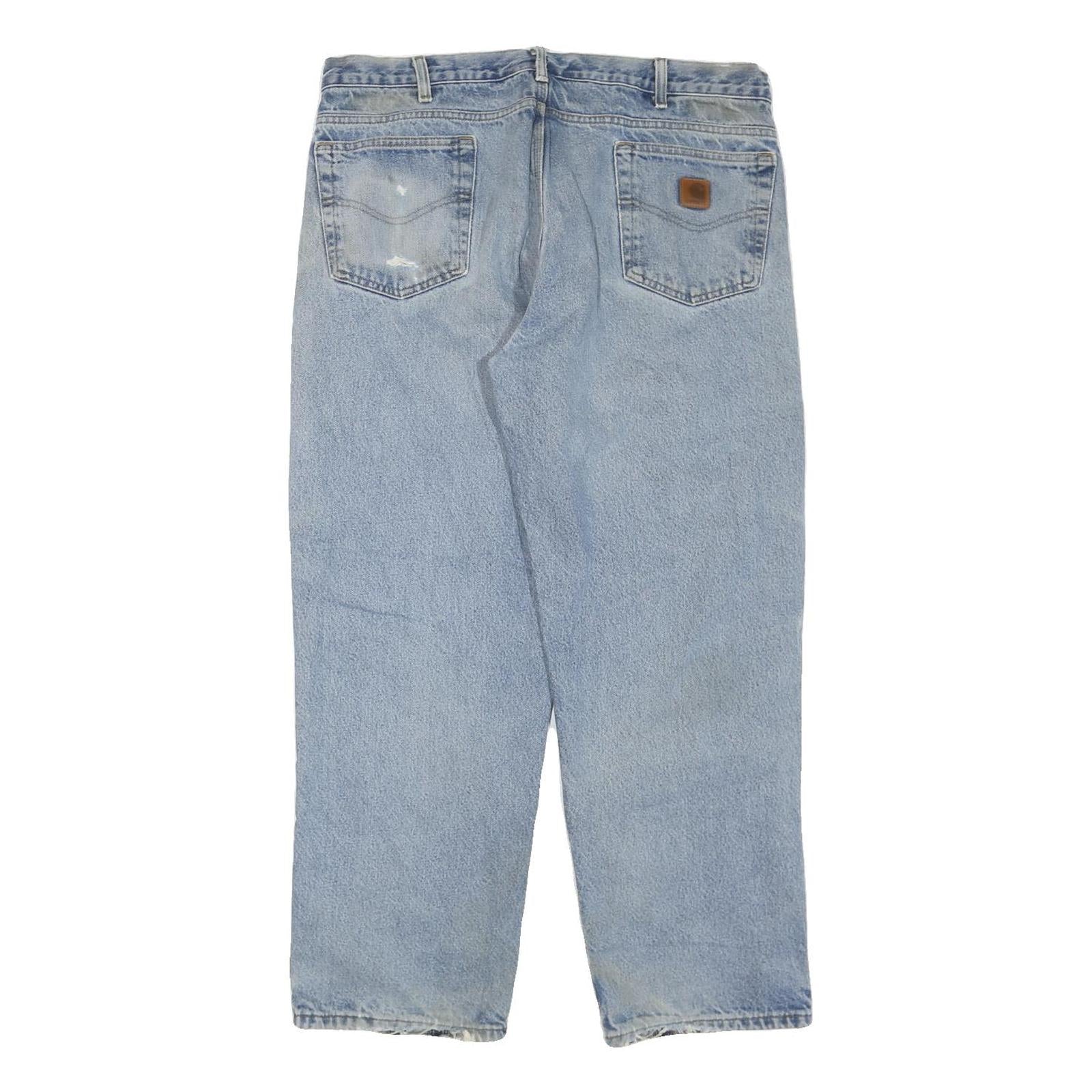 CARHARTT Mens Regular Fit Light Blue Denim Jeans W38 L30 Classic Cotton Blend