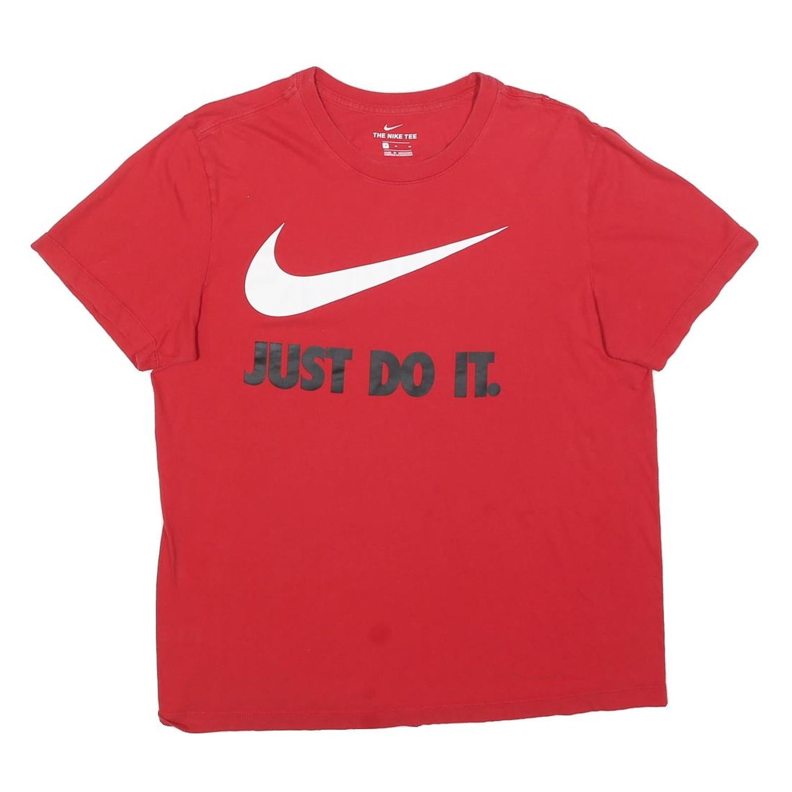 NIKE Mens Red Just Do It Graphic T-Shirt M Short Sleeve Crew Neck Sportswear