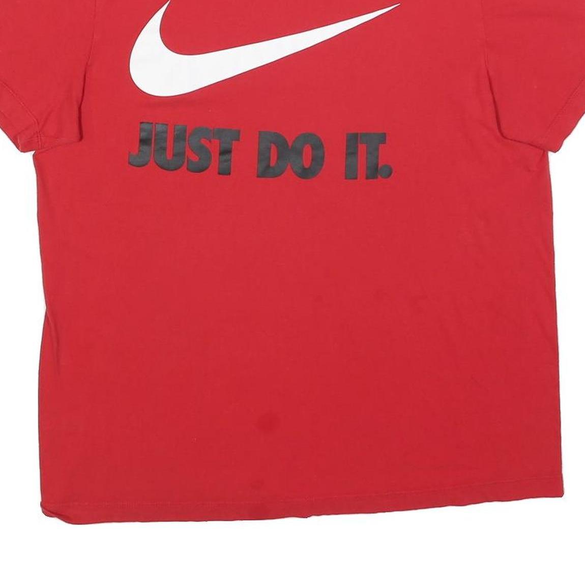 NIKE Mens Red Just Do It Graphic T-Shirt M Short Sleeve Crew Neck Sportswear