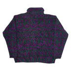 ROUGH DRESS Womens Patterned Fleece Purple Geometric 1/2 Zip Tight Knit L