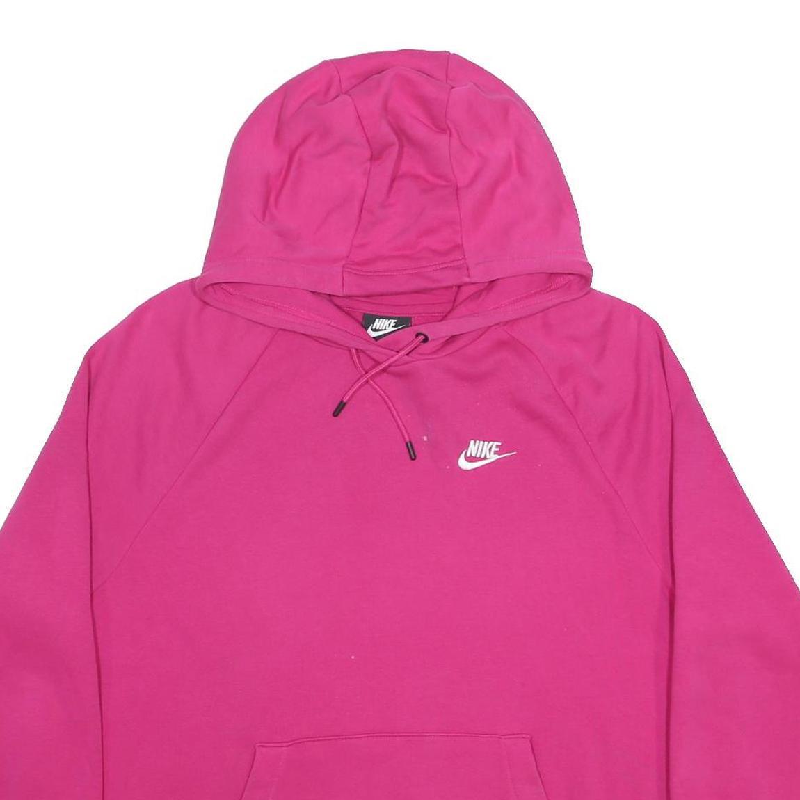 NIKE Womens Pink Pullover Hoodie XL Cotton Blend Hooded Sweatshirt