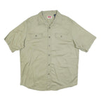 WRANGLER Mens Beige Casual Cotton Blend Shirt L Button Pocket Style