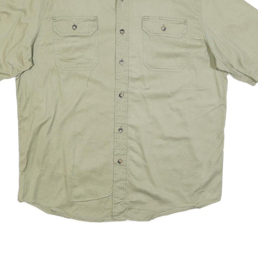 WRANGLER Mens Beige Casual Cotton Blend Shirt L Button Pocket Style