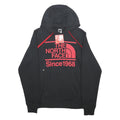 THE NORTH FACE Mens Black Red Logo Pullover Hoodie XS Since 1968 Graphic
