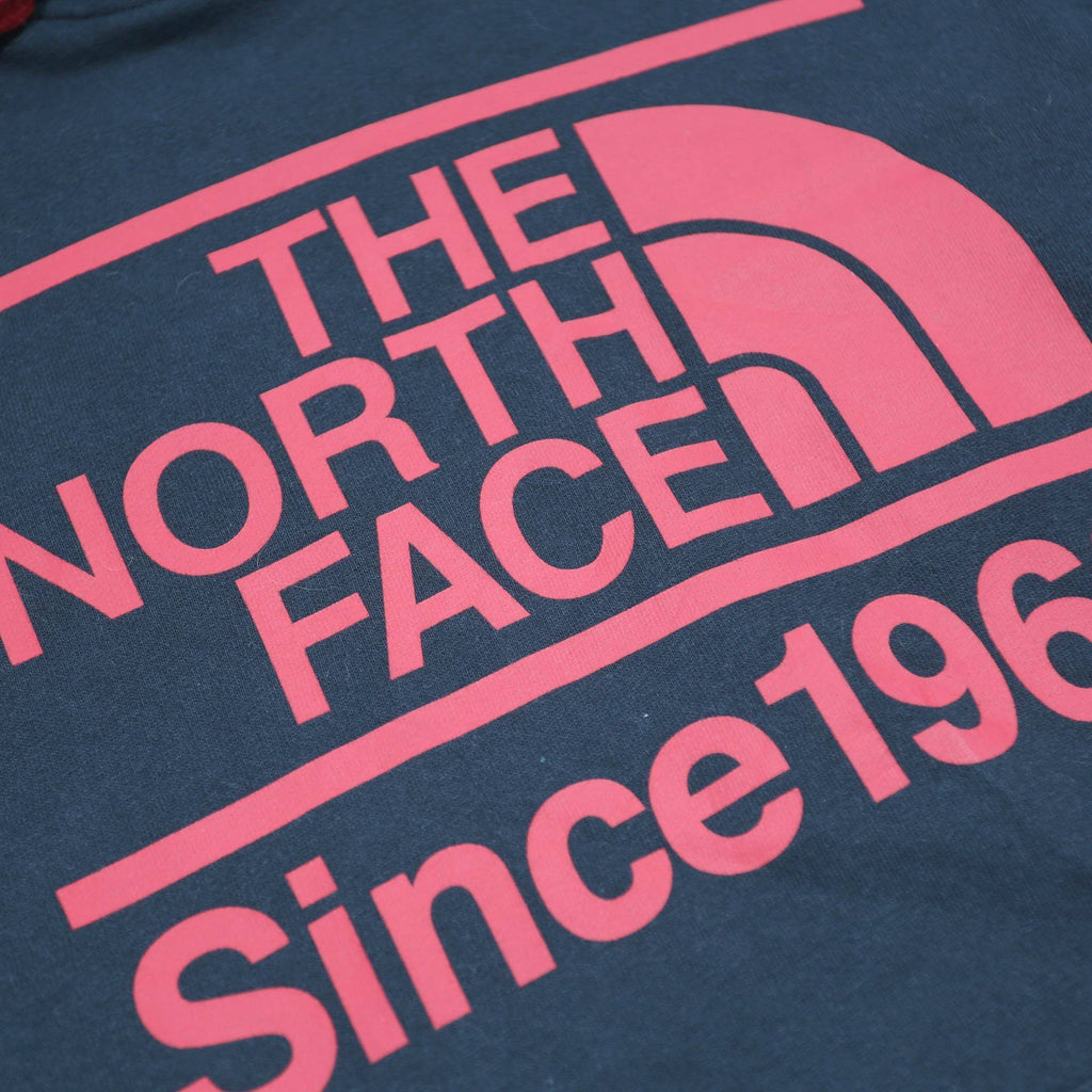 THE NORTH FACE Mens Black Red Logo Pullover Hoodie XS Since 1968 Graphic