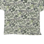 OP SPORT Mens Green Leaf Print Short Sleeve Polo Shirt L Cotton Blend Casual