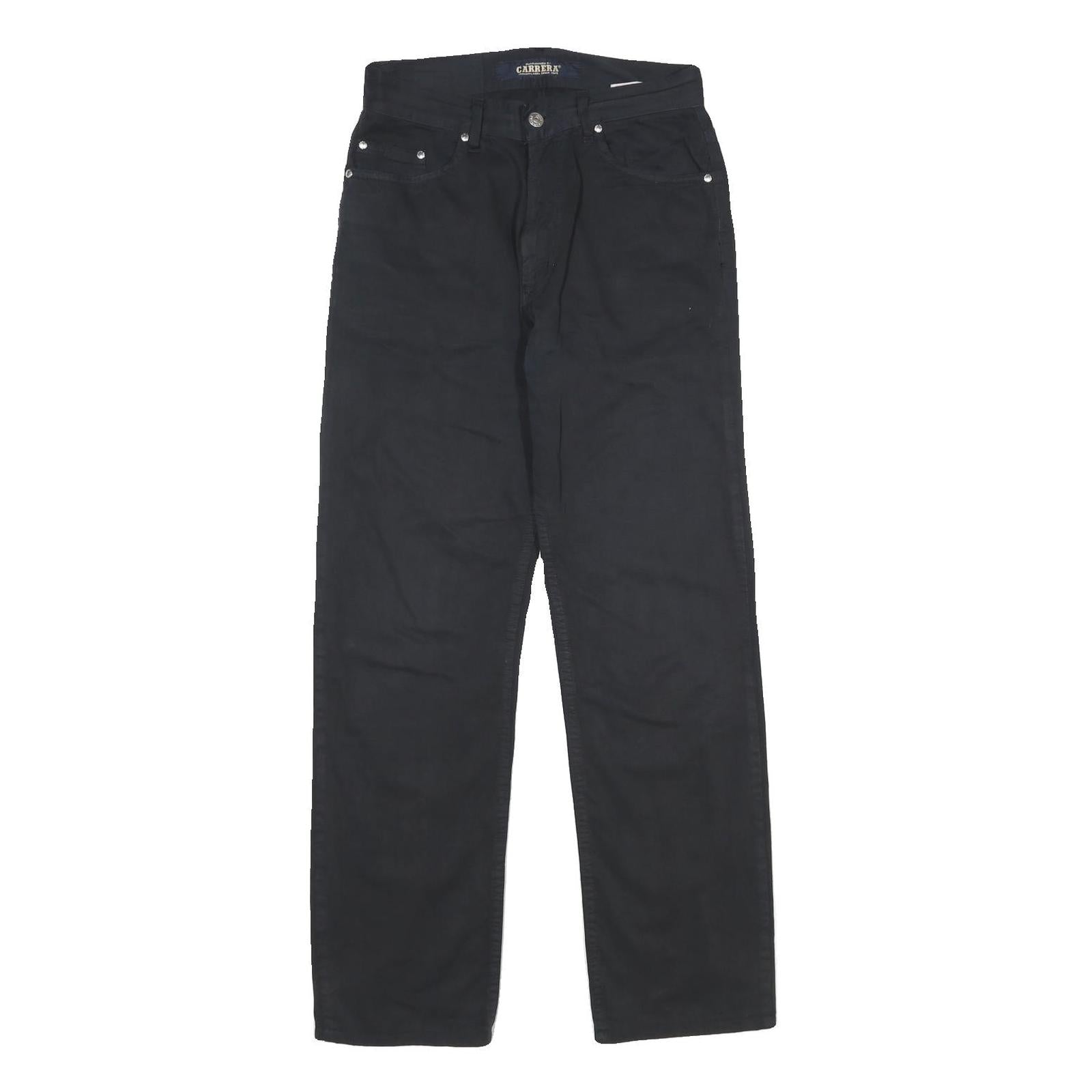 CARRERA JEANS Womens Cotton Black Regular Straight Trousers W26 L29 Classic Fit