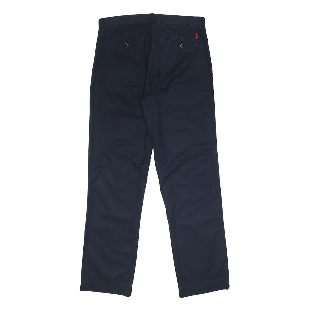 POLO RALPH LAUREN Mens Cotton Blend Navy Regular Fit Straight Leg Trousers W32