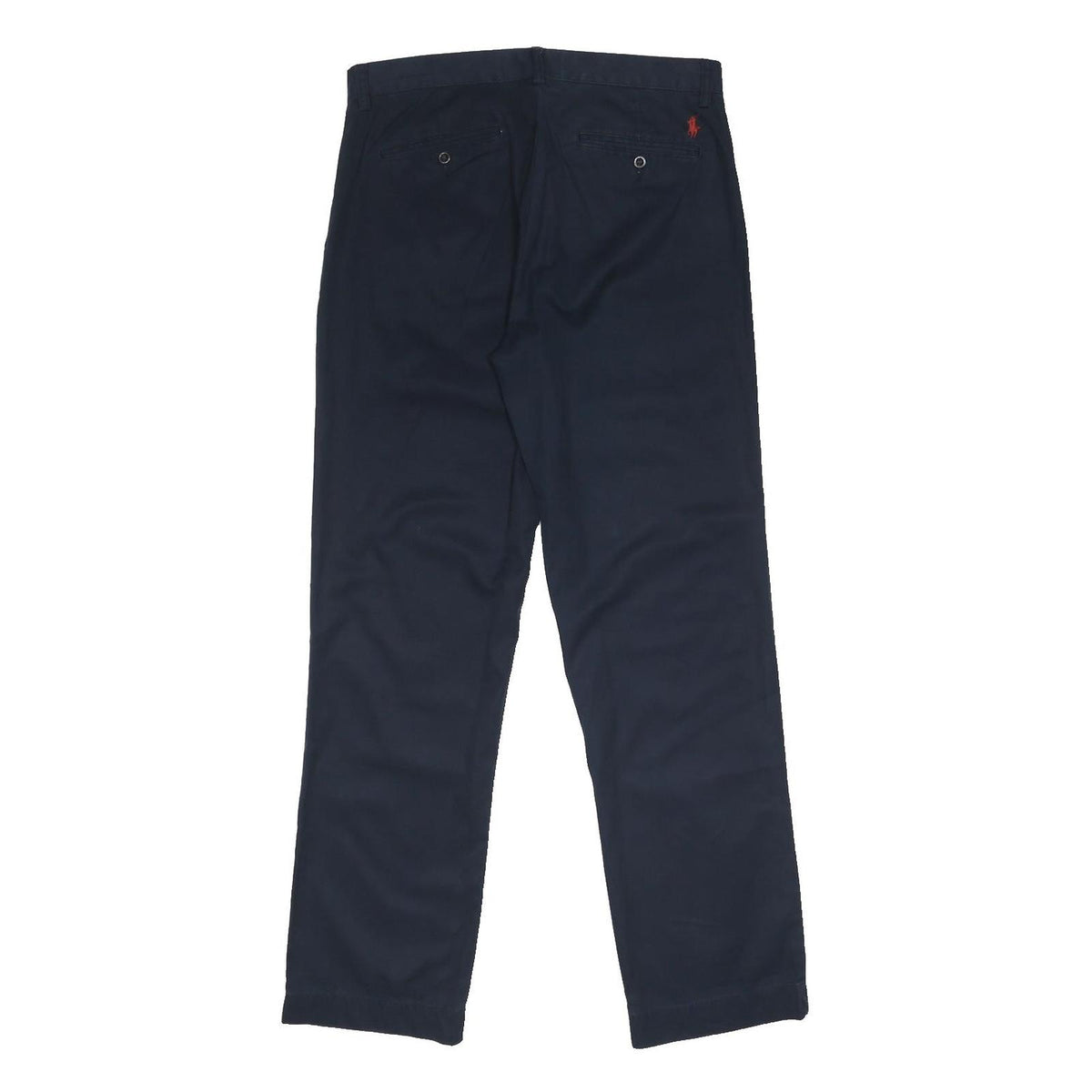 POLO RALPH LAUREN Mens Cotton Blend Navy Regular Fit Straight Leg Trousers W32