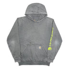 CARHARTT Mens Grey Hoodie M Cotton Blend Workwear Graphic Print