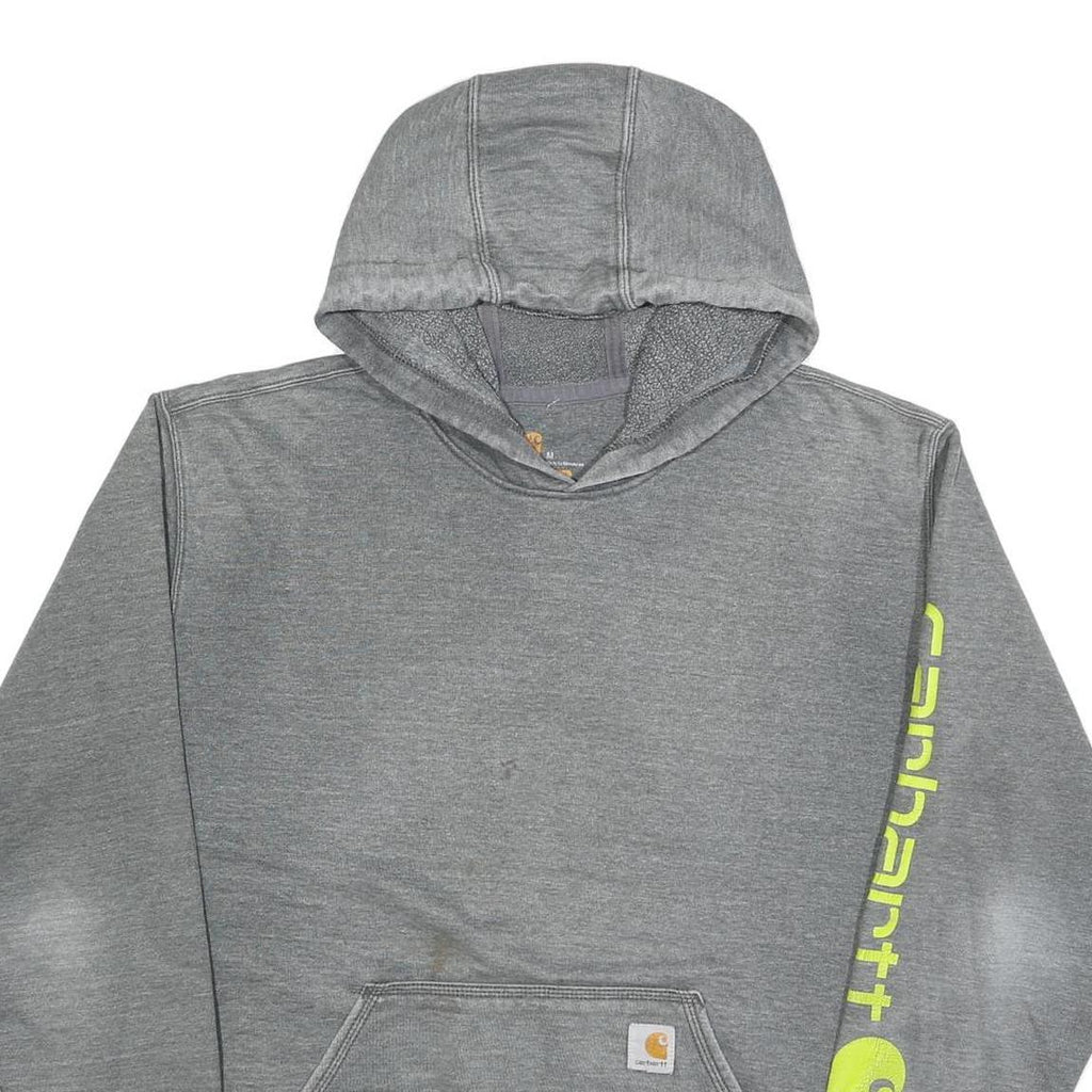 CARHARTT Mens Grey Hoodie M Cotton Blend Workwear Graphic Print