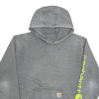 CARHARTT Mens Grey Hoodie M Cotton Blend Workwear Graphic Print