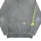 CARHARTT Mens Grey Hoodie M Cotton Blend Workwear Graphic Print