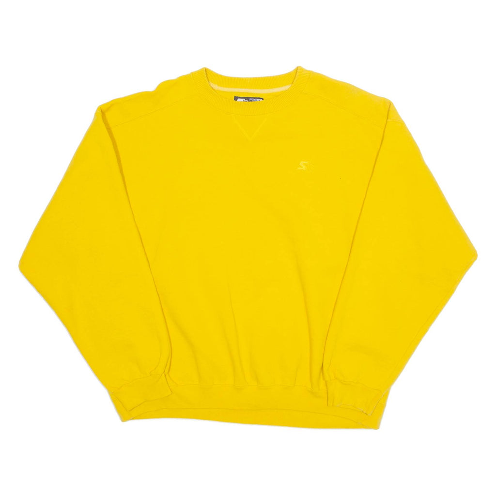 STARTER Mens Sweatshirt Yellow 90s L