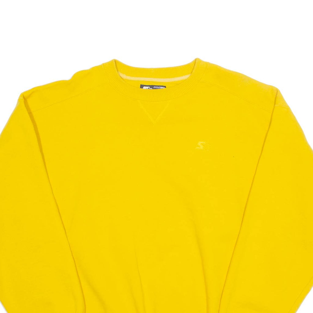 STARTER Mens Sweatshirt Yellow 90s L