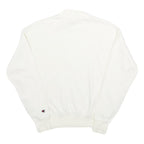 CHAMPION Womens White Cotton Blend Crew Neck Sweatshirt XS Classic Logo Pullover