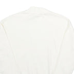 CHAMPION Womens White Cotton Blend Crew Neck Sweatshirt XS Classic Logo Pullover