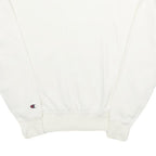 CHAMPION Womens White Cotton Blend Crew Neck Sweatshirt XS Classic Logo Pullover