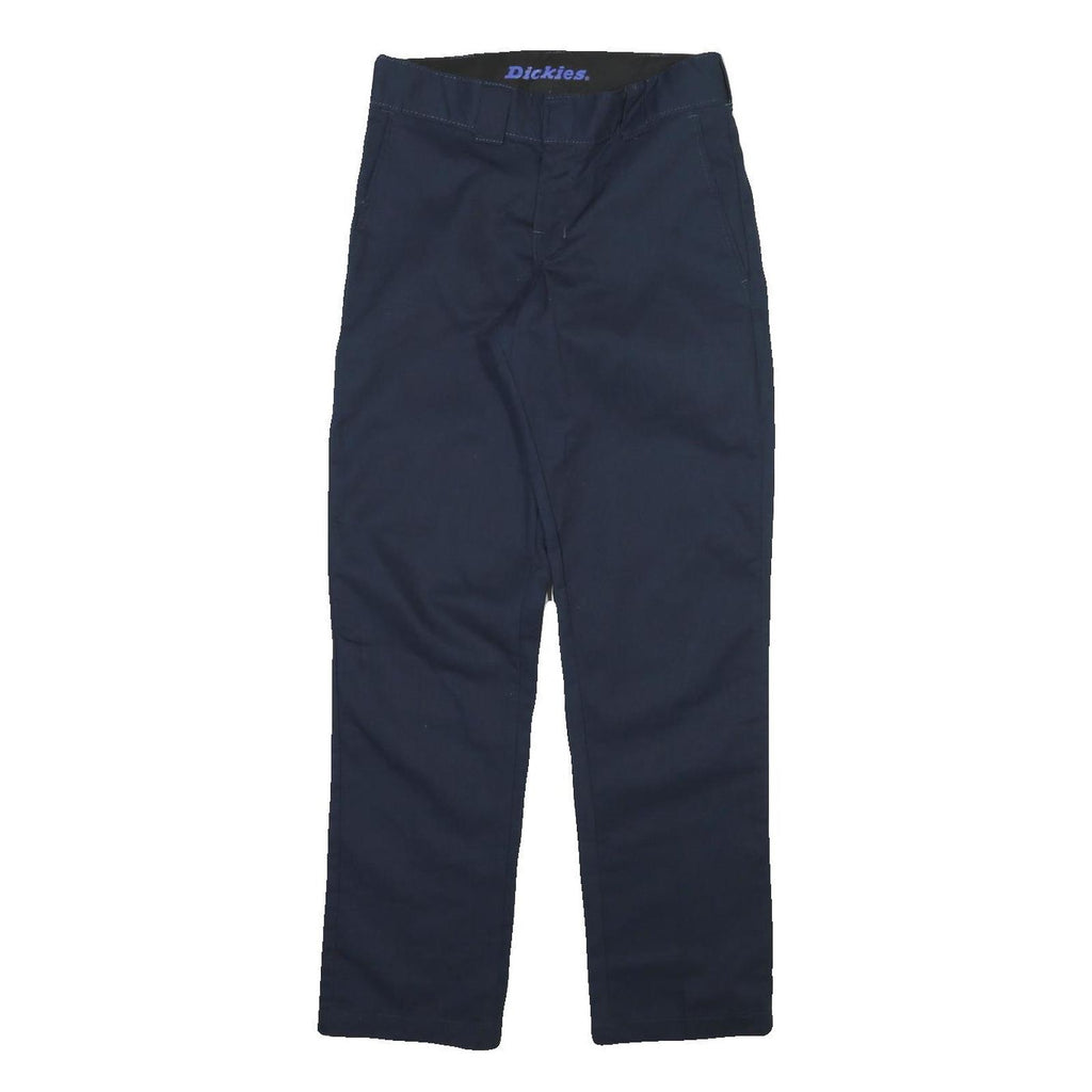 DICKIES Mens Cotton Blend Navy Blue Regular Fit Straight Leg Trousers W29 L30