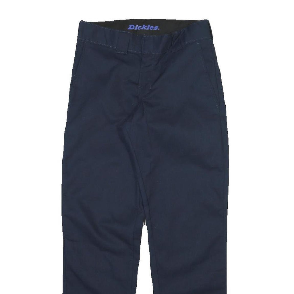 DICKIES Mens Cotton Blend Navy Blue Regular Fit Straight Leg Trousers W29 L30