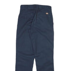 DICKIES Mens Cotton Blend Navy Blue Regular Fit Straight Leg Trousers W29 L30