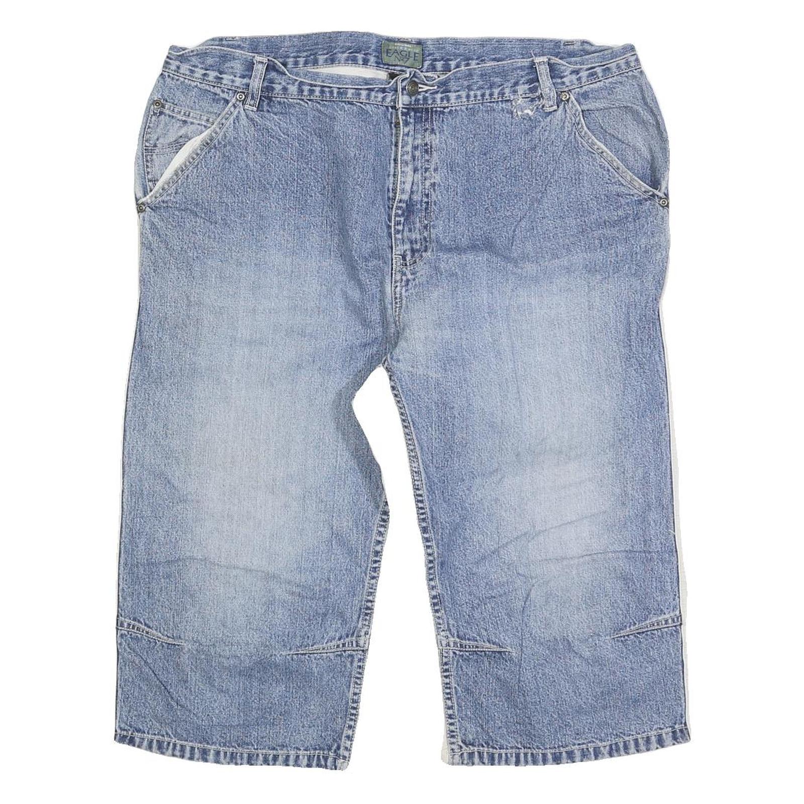 EAGLE Mens Denim Blue Casual Shorts XL W38 Cotton Blend Relaxed Fit Pockets