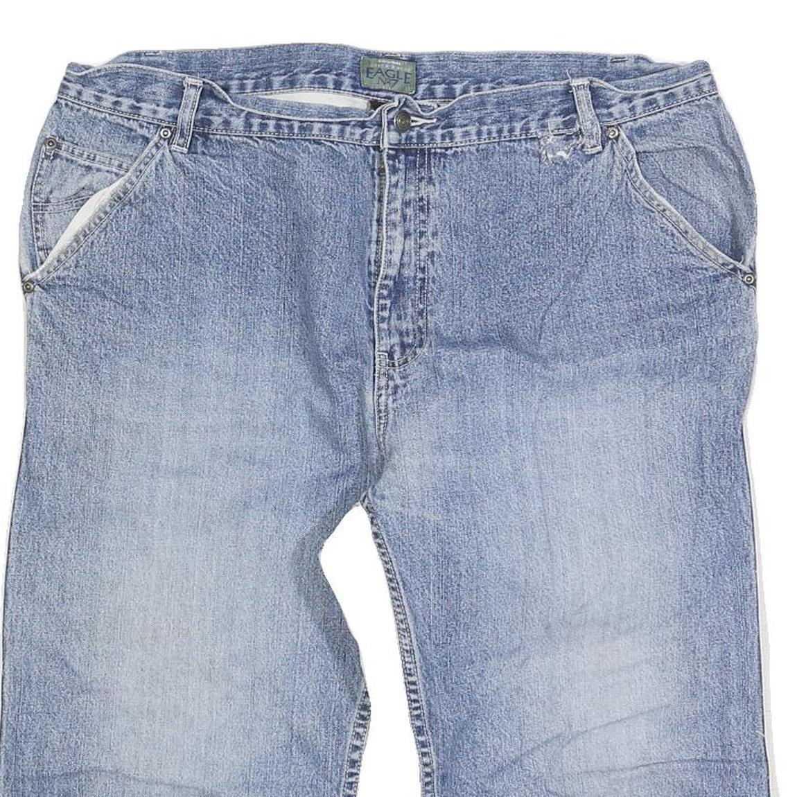 EAGLE Mens Denim Blue Casual Shorts XL W38 Cotton Blend Relaxed Fit Pockets