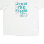 Mens White Cotton Graphic T-Shirt XL Short Sleeve Crew Neck Fitness Club