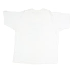 Mens White Cotton Graphic T-Shirt XL Short Sleeve Crew Neck Fitness Club