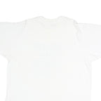 Mens White Cotton Graphic T-Shirt XL Short Sleeve Crew Neck Fitness Club