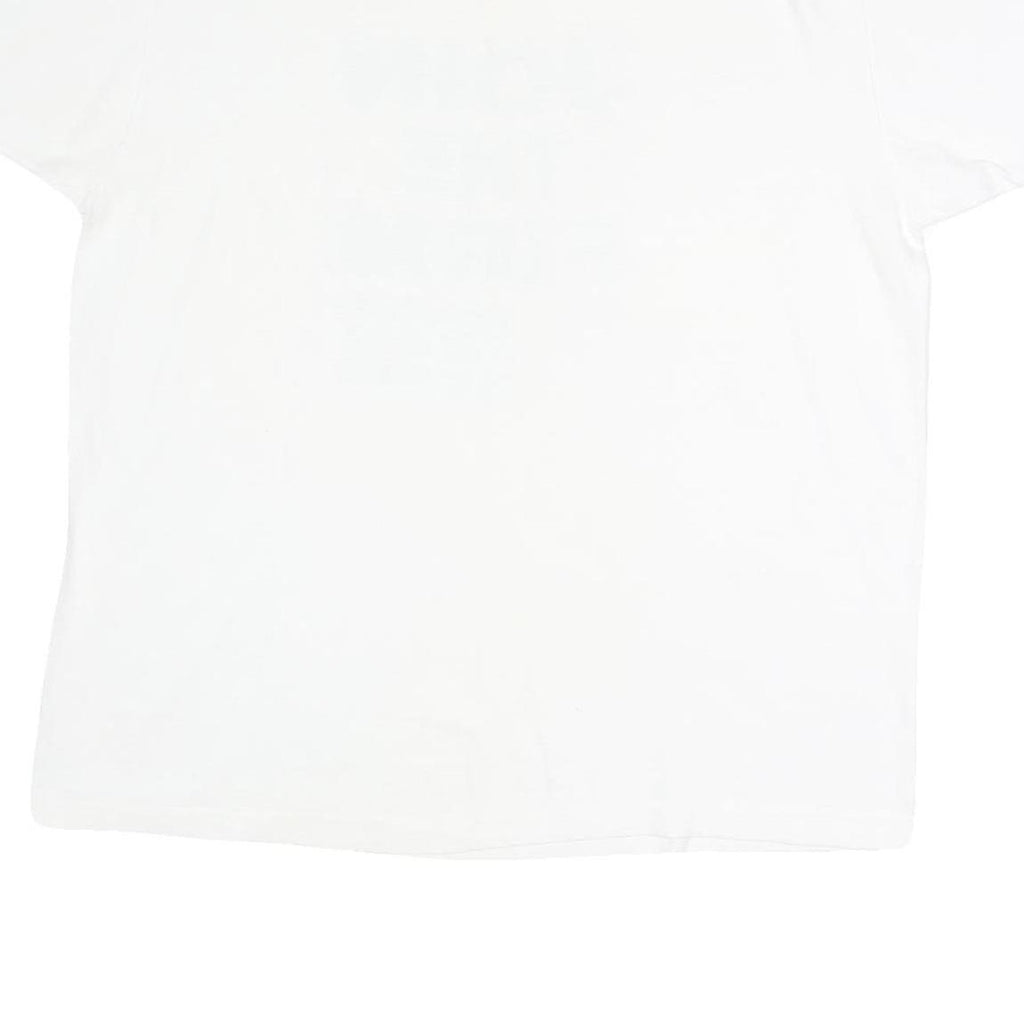 Mens White Cotton Graphic T-Shirt XL Short Sleeve Crew Neck Fitness Club