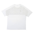 LACOSTE Mens White & Black Striped Modern T-Shirt M Short Sleeve Crew Neck