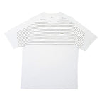 LACOSTE Mens White & Black Striped Modern T-Shirt M Short Sleeve Crew Neck