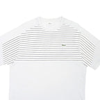 LACOSTE Mens White & Black Striped Modern T-Shirt M Short Sleeve Crew Neck