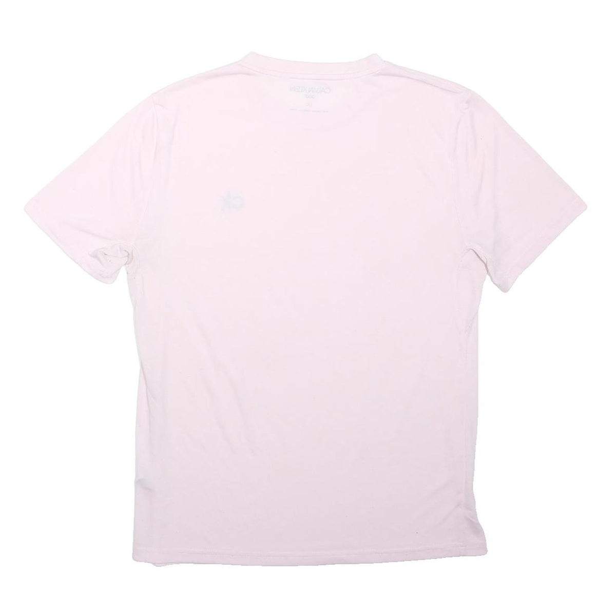 CALVIN KLEIN Womens Pink & Grey CK Logo Modern T-Shirt L Short Sleeve Crew Neck
