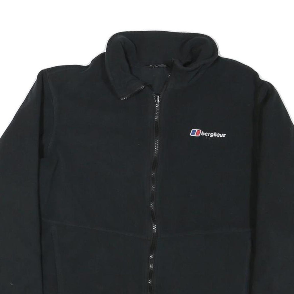 BERGHAUS Mens Black Jacket L Polyester Blend Plain Zip Outdoor Hiking
