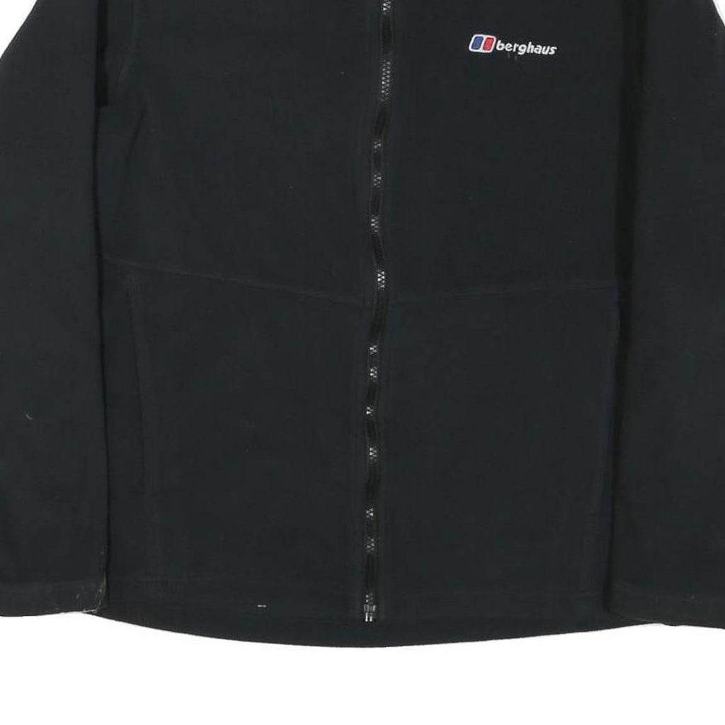 BERGHAUS Mens Black Jacket L Polyester Blend Plain Zip Outdoor Hiking