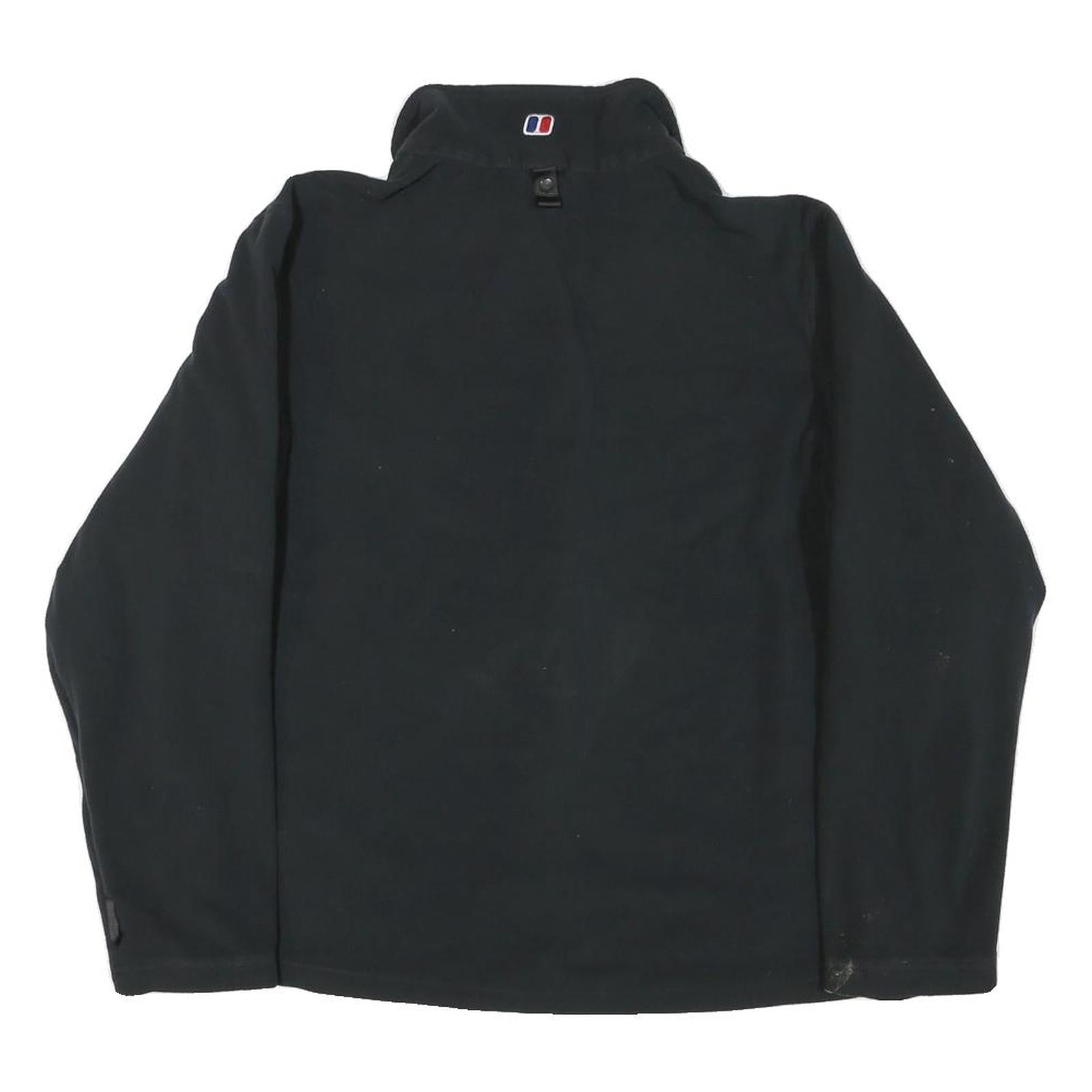 BERGHAUS Mens Black Jacket L Polyester Blend Plain Zip Outdoor Hiking