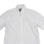 NAUTICA Classic Fit Mens Shirt White Striped M